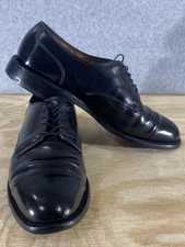 Allen Edmonds Shoes Mens 10.5 Black Fairgate Cap Toe Derby Dress Leather USA