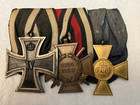 Imperial German Three Medal Bar with Iron Cross and Hindenburg Cross for WWI — photo 1