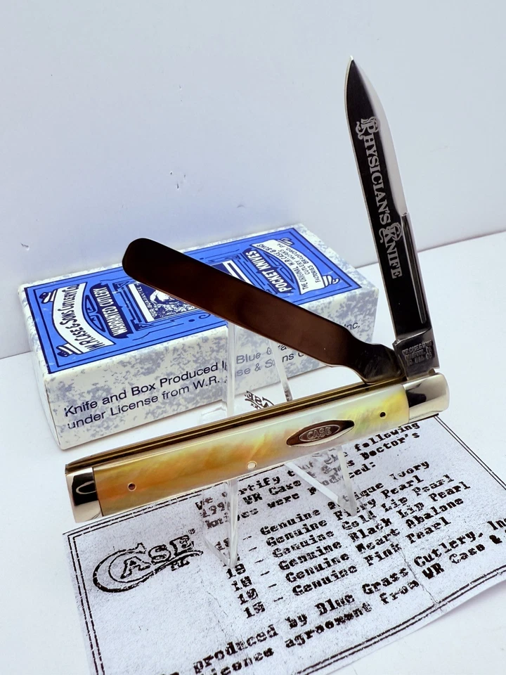 Cuchillo médico Case Classic 82085 1996 labio dorado perla escudo original 1 de 10 Foto 4 de 4
