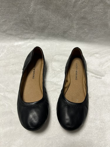 Women’s Lucky Brand black Emmie Ballet Flats shoes size 7.5 - Picture 3 of 8