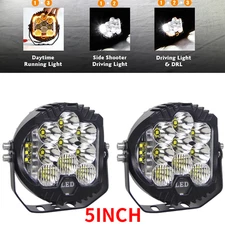 2X 5"/7'' LED Work Light Bar Amber Pods DRL Offroad Driving Truck ATV Fog Lamp