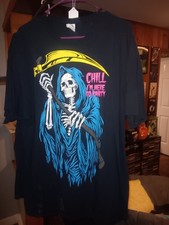 'Chill I'm Here to Party' Grim Reaper Tee shirt 2XL
