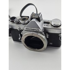 Olympus OM-1 MD 35mm SLR Film Camera Body Only Chrome - Untested Shutter Fires