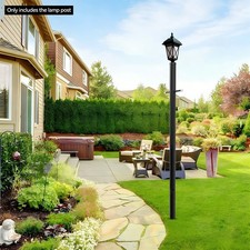 Outdoor Lamp Post with Cross Arm Split Street Light Pole Thickness 2mm Black NEW