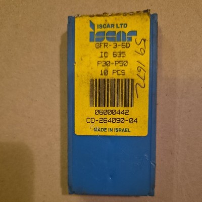 8 Stück ISCAR GFR-3-6D IC635 HARTMETALL-NUTEINSÄTZE