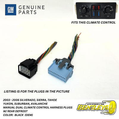 #ad 2003 2006 SILVERADO TAHOE SIERRA AC HEATER CLIMATE CONTROL WIRING HARNESS PLUGS $19.95