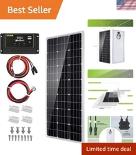 100W Monocrystalline Solar Panel Kit - Ultimate Off-Grid Power Solution for H...