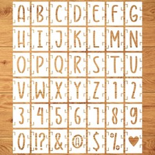 2 Inch Letter Stencils Kit 42Pcs Reusable Numbers Symbol Craft Stencils