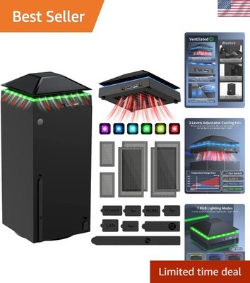 Xbox Series X Advanced Cooling Fan with Dust Filters and Colorful Light Show