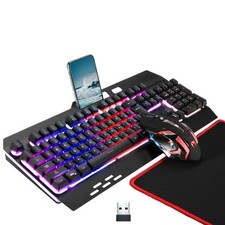 Wireless RGB Gaming Keyboard and Mouse - Rechargeable Backlit,Long Battery Life,