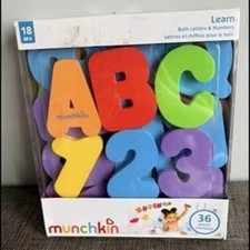 Munchkin Learn Bath Letters  Numbers One Size Multi Colors 36 Piece Brand New