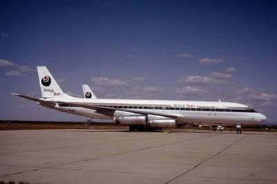 Dia Douglas DC-8-62H(F) Sea&Sun 04/1983 35mm gerahmt OP-K9-77