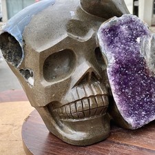 17.3LB Beautiful amethyst skull | Hand carved piece | Healing energy