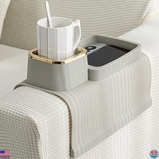 Couch Cup Holder Tray, Elimiko Silicone Anti-Spill and Anti-Slip Couch Drink