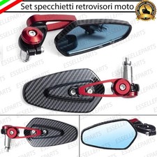 COPPIA SPECCHIETTI RETROVISORI MANUBRIO CARBON ROSSO PER HONDA PANTHEON 125