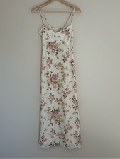 NEW Reformation Milica Midi Dress Posy Cream Pink Floral | US 2 UK 6