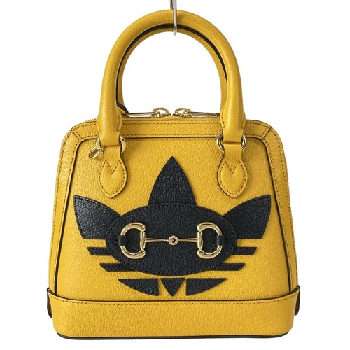 Gucci Horsebit 1955 Handbag Yellow Leather M677212 Used