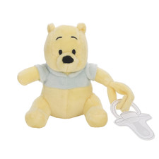 Winnie the Pooh Yellow and Aqua Plush Buddy Pacifier Holder