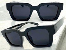 Mens Classic Elegant Retro Hardcore Biker SUNGLASSES Thick Black Frame Dark Lens