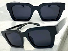 Mens Classic Elegant Retro Hardcore Biker SUNGLASSES Thick Black Frame Dark Lens