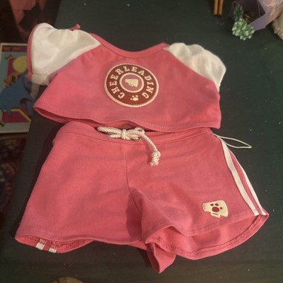 Build a Bear Pink/ White Cheer Cheerleader Costume Outfit Uniform Shorts