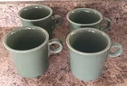 Fiestaware  Homer Laughlin set of 4 Sage Color  o-Ring handle Cup/Mug  Nice