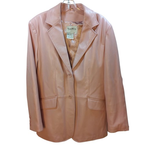 Pamela McCoy Blush Baby Rosa Leder Blazer Jacke Gr. Large Lk Neu! - Bild 6 von 8