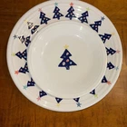 Fiesta Blue Christmas Tree 3 HLCo 10-1/4” Dinner Plates 1 Salad Plate Fiestaware