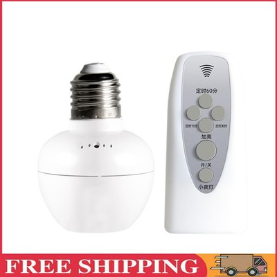 E27 LED Screw Light Holder Converter Wireless Remote Control Lamp Base Connector