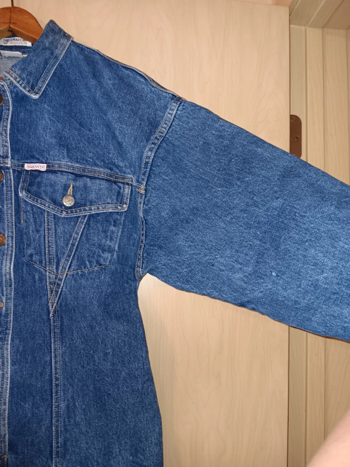 Vestido vaquero vintage Georges Marciano Guess años 80 L grande manga larga Foto 3 de 4