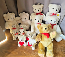 Bulk lot of 14 NWT White  Brown Teddy Bears 12" 8" 5" 3.5" Plush-Jointed Craft