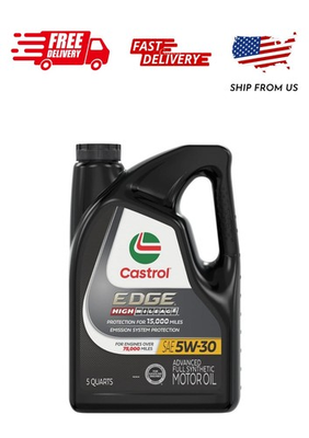 #ad #ad Castrol EDGE High Mileage 5W 30 Advanced Full Synthetic Motor Oil 5 Quarts $25.99