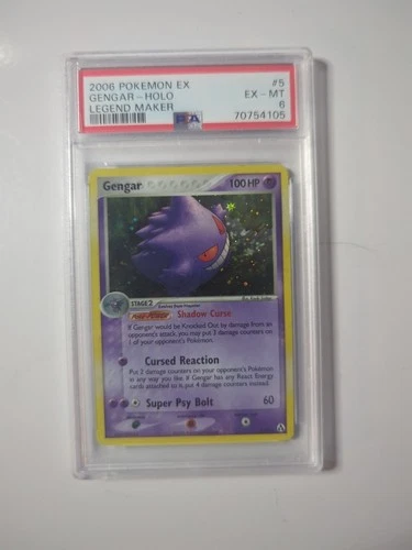 Pokemon 2006 EX Legend Maker 5 Gengar Holo Card PSA 6