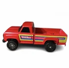 Vintage Tonka Pickup Truck Red W/Yellow/Blue Stripes Pressed Steel