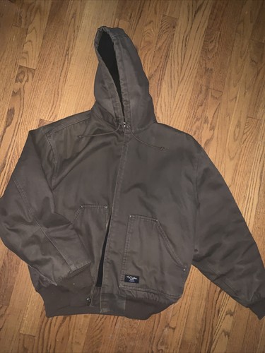 Walls Work Wear Lined Hood Men’s Size XL Chocolate Brown Hoodie Warm Jacket - Picture 2 of 9