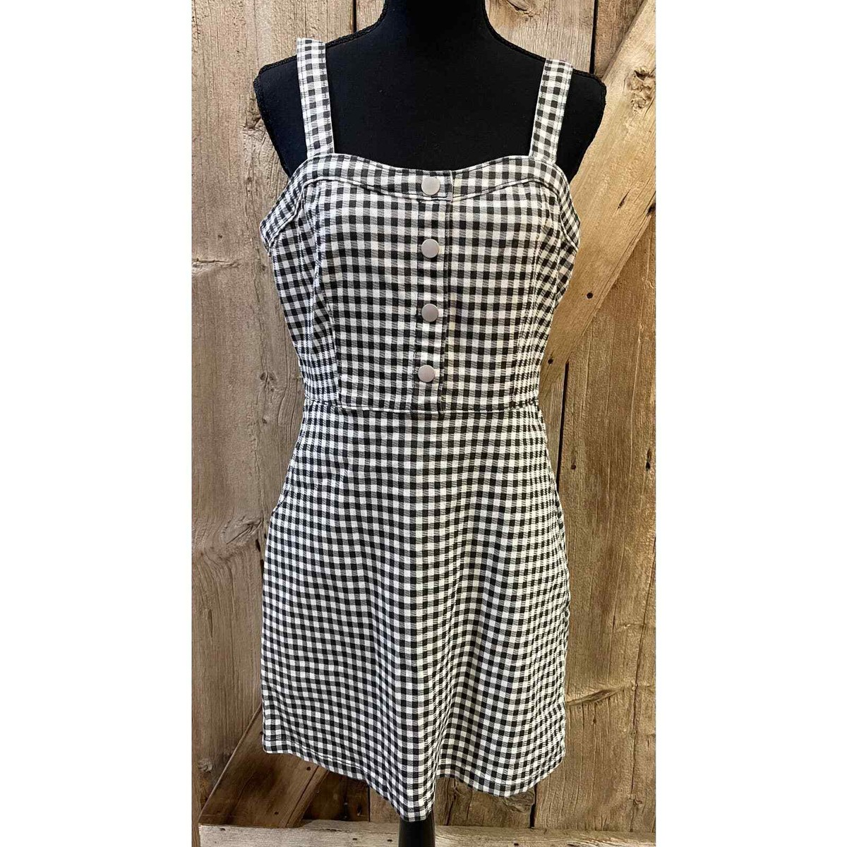 No Boundaries Mini Dress Sz Large 11-13 Gingham Sleeveless