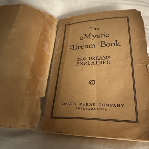 Mystic Dream Book 2500 Dreams Explained 1937 First Edition Vintage - Picture 3 of 4