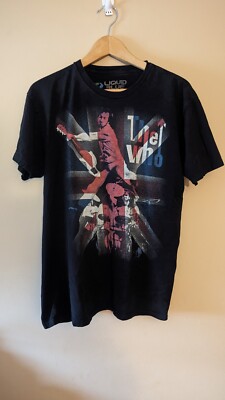 The-Who Jumping  Size Large Liquid-Blue Rock Tour Merch