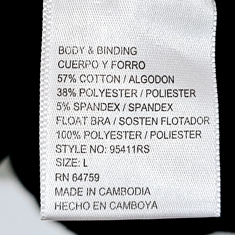 Allegro By Capezio Womens Dance Black & White Tank Top Sz L Built in Bra~TT11.5 - Image 3 of 4