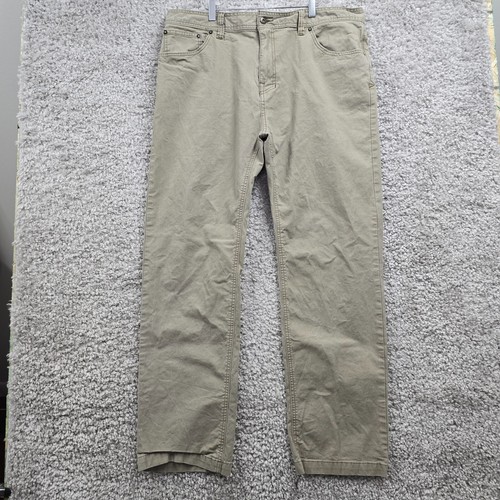 Prana Mens Stretch Pants Beige Size 40x32 (Fits 38x31.5) Hiking Outdoor Slim