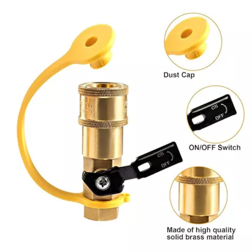 1 SET RV Quick Connect Fittings BBQ Grill Adapter 1/4" NPT Propane Hose Adapter - Picture 9 of 13