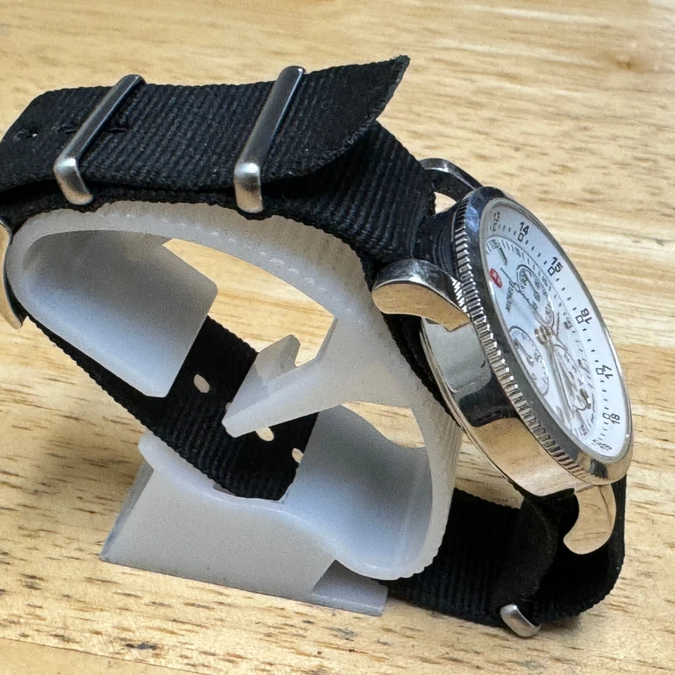 Michele Reloj Suizo Cuarzo SS00718 Hombre Plata Zafiro Cronógrafo Batería Nueva Foto 3 de 4