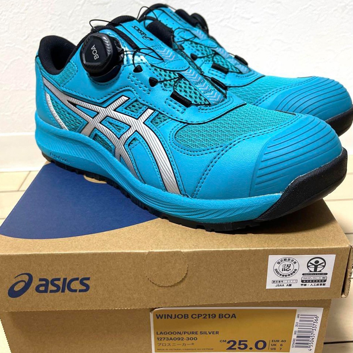 ASICS WINJOB CP219 BOA LAGOON PURE SILVER US7 2E Safety Work Shoes