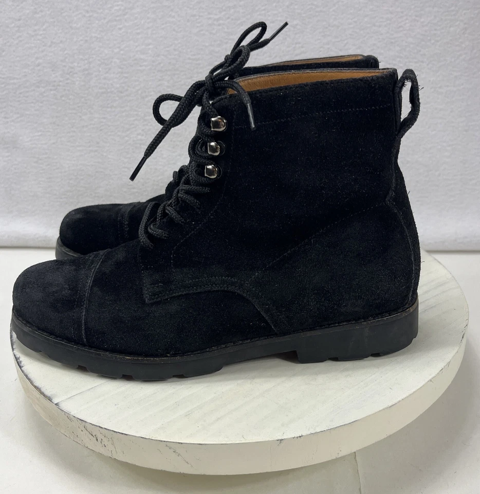 Botas Ralph Lauren de colección para mujer negras de gamuza con cordones talla 6,5 B Foto 3 de 4