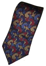 Boxelder MC Escher interlocking horses riders 100% silk tie 60" x 3.25"