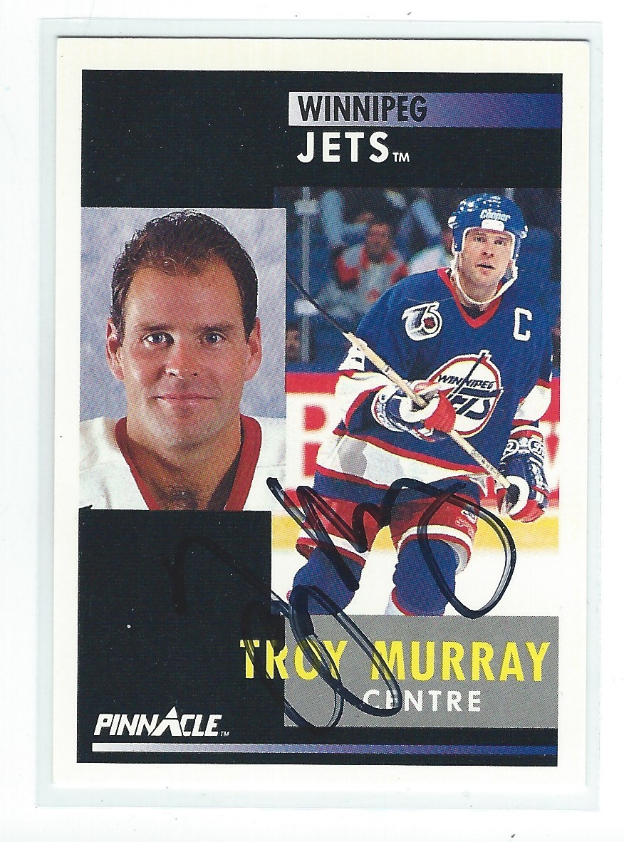 Troy Murray Signed 1991/92 Pinnacle French Card #33