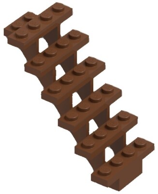  NEW LEGO 1x Open STAIRCASE 7x4x6 REDDISH BROWN Stairs 7 x 4 x 6 Straight Open