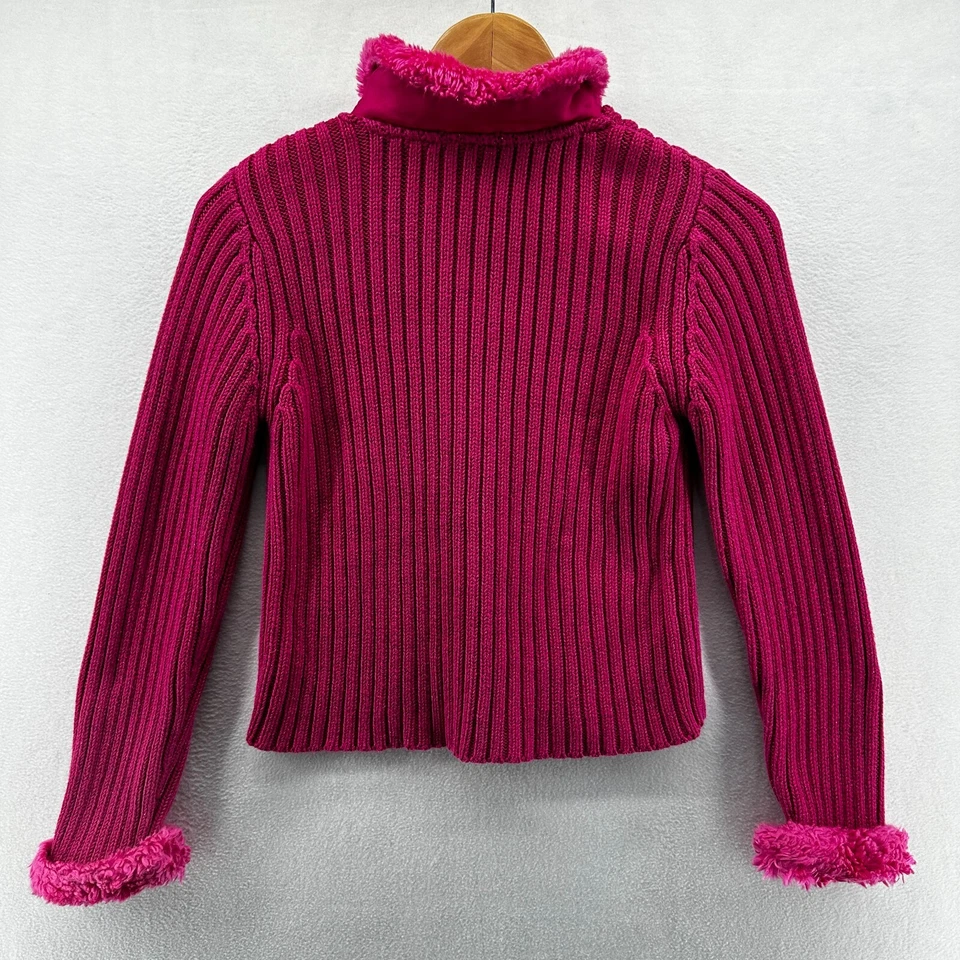 Suéter Disney Cremallera Completa Rosa Niñas Grande Manga Larga Tejido Cuello Piel Foto 2 de 4