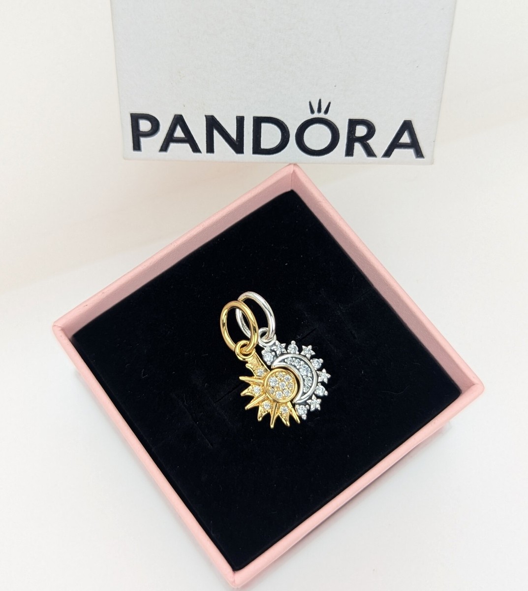 New 100% Authentic PANDORA 14k 925 Splitable Sun & Moon