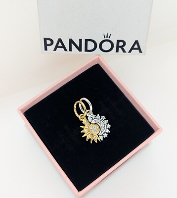 New 100% Authentic PANDORA 14k 925 Splitable Sun & Moon